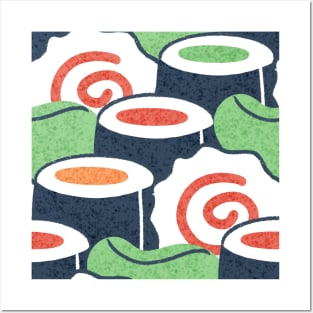 A colorful pattern of sushi Posters and Art